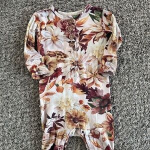 Posh Peanut Autumn Floral Pajama, Knit Pajamas, Baby Girl Pajamas, Baby Posh Pea